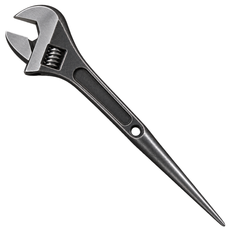 Original product-focused illustration representing a Crescent AT215SPUD adjustable construction wrench
