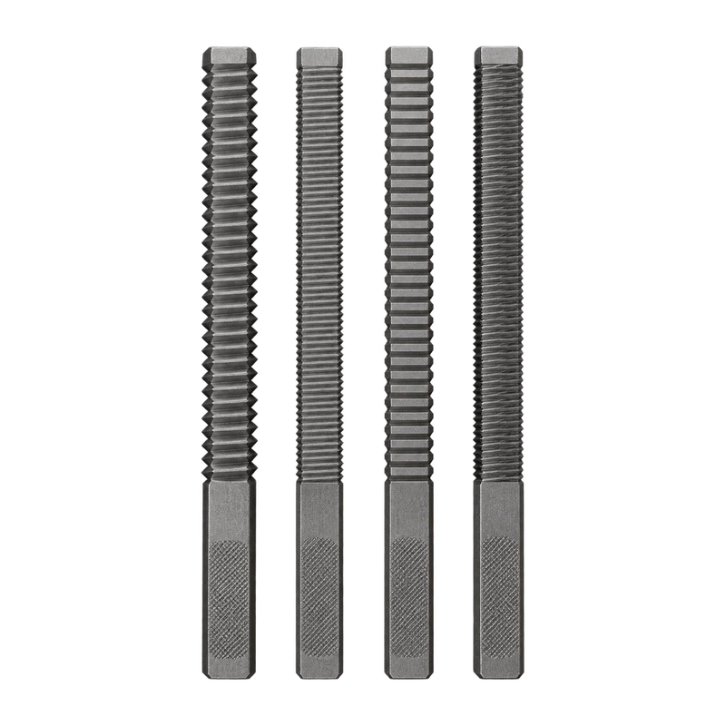 Original product-focused illustration representing a Crescent Nicholson CTFTRSET four-piece thread restoring file set