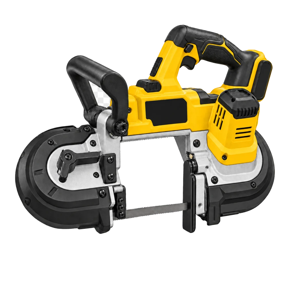 Original product-focused illustration representing DEWALT 20V MAX XR Cordless Brushless Deep Cut Band Saw (DCS374B)