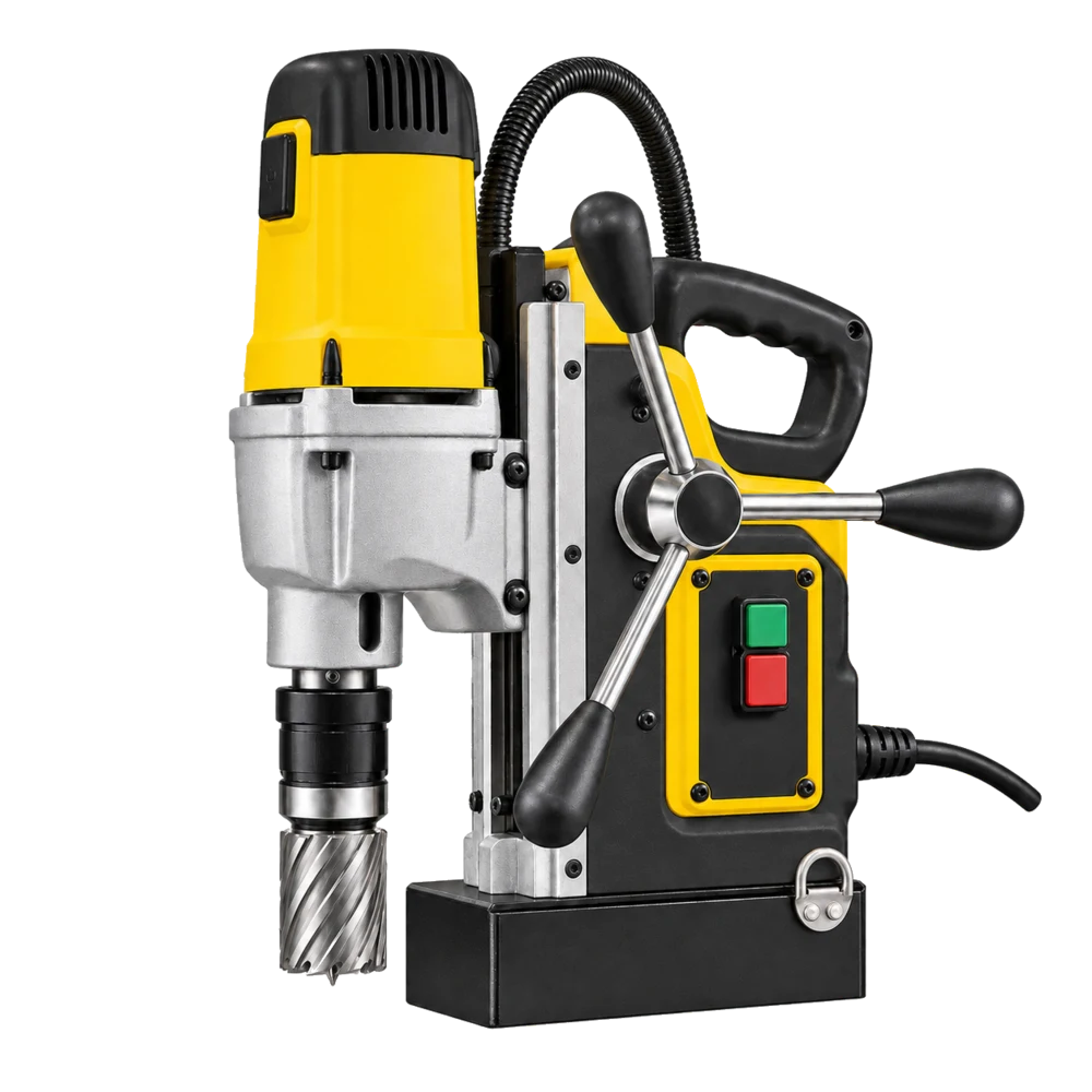 Original product-focused illustration representing DEWALT 2-Inch 2-Speed Magnetic Drill Press (DWE1622K)