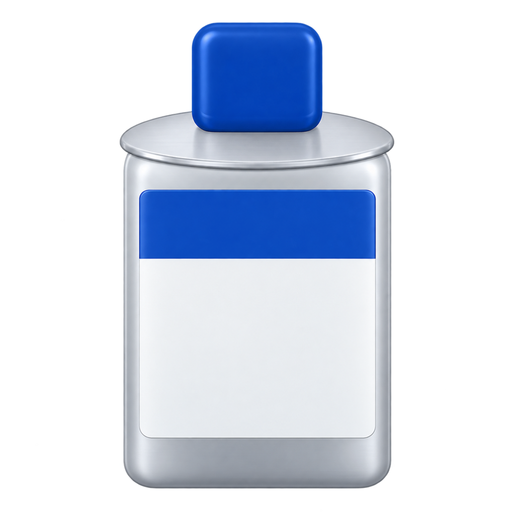 Product-focused illustration representing DYKEM 80300 Steel Blue Layout Fluid Brush-in-Cap