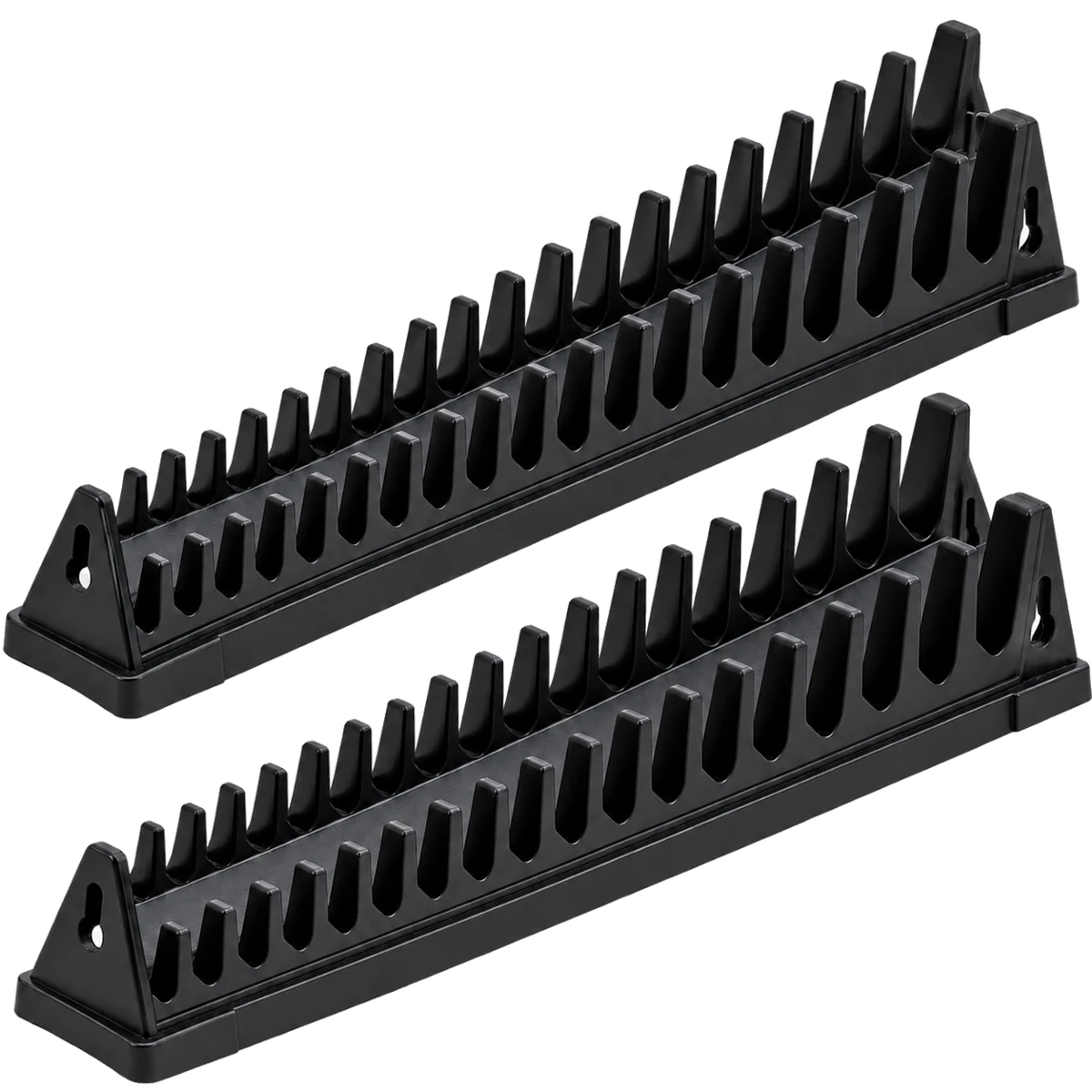 Original product-focused illustration representing a GEARWRENCH 83121 2-piece 16-slot reversible wrench rack