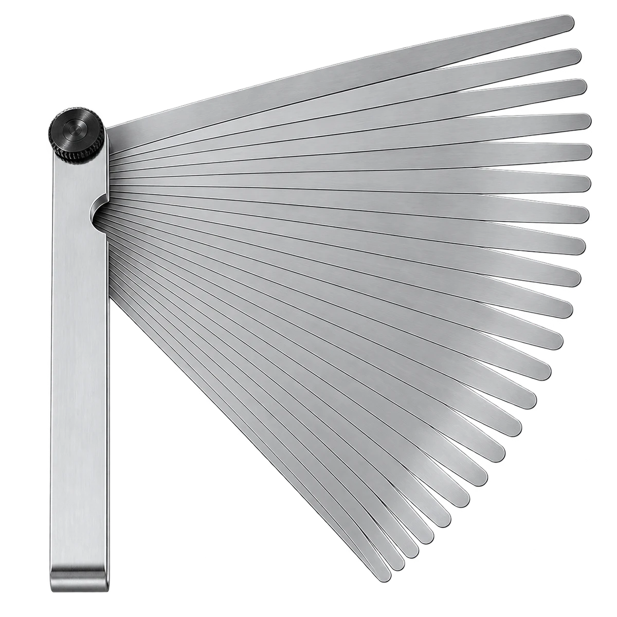 Original product-focused illustration representing a Proto J000TL 25-blade long feeler gauge set