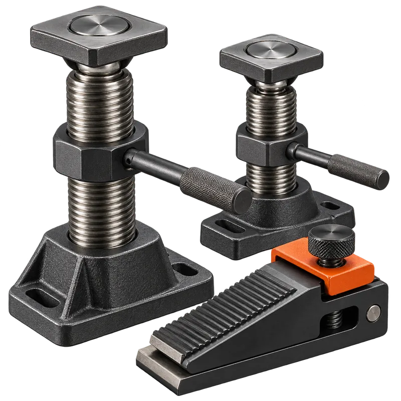 Jacking screws and machinery positioning tools