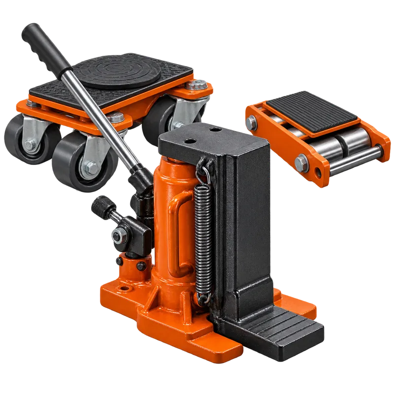 Hydraulic toe jack and machinery-moving skates